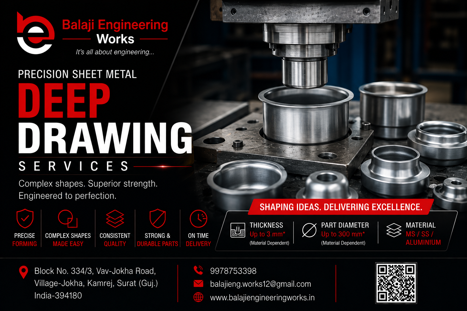 Deep Drawing service by Balaji Engineering Works in Surat